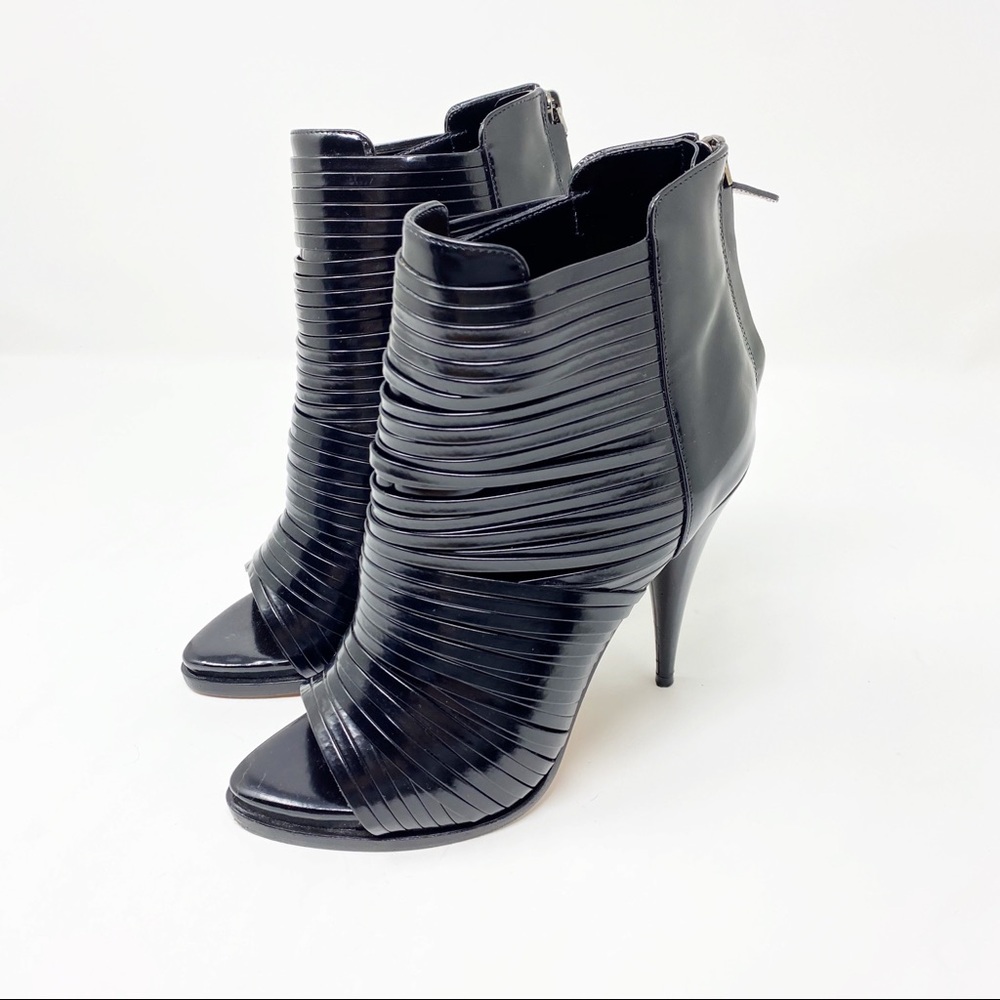 GIVENCHY | Strappy Patent Peep Toe Booties